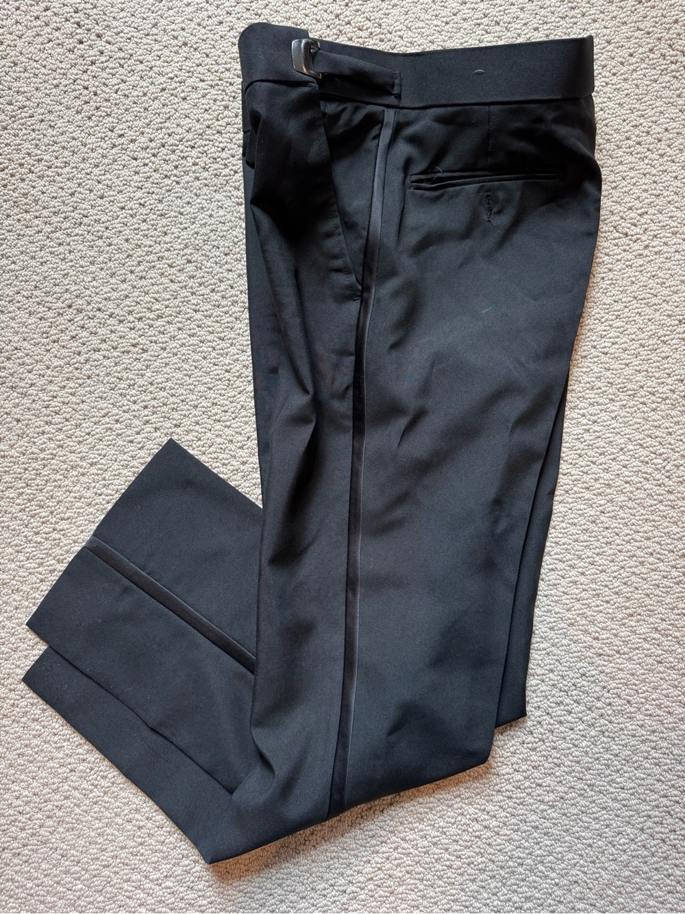 Gregory Black Men's Tux Pants with Satin Side Stripe